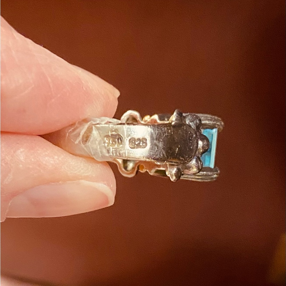 LAGOS  Blue Topaz and Silver & Gold Ring - Picture 3 of 3